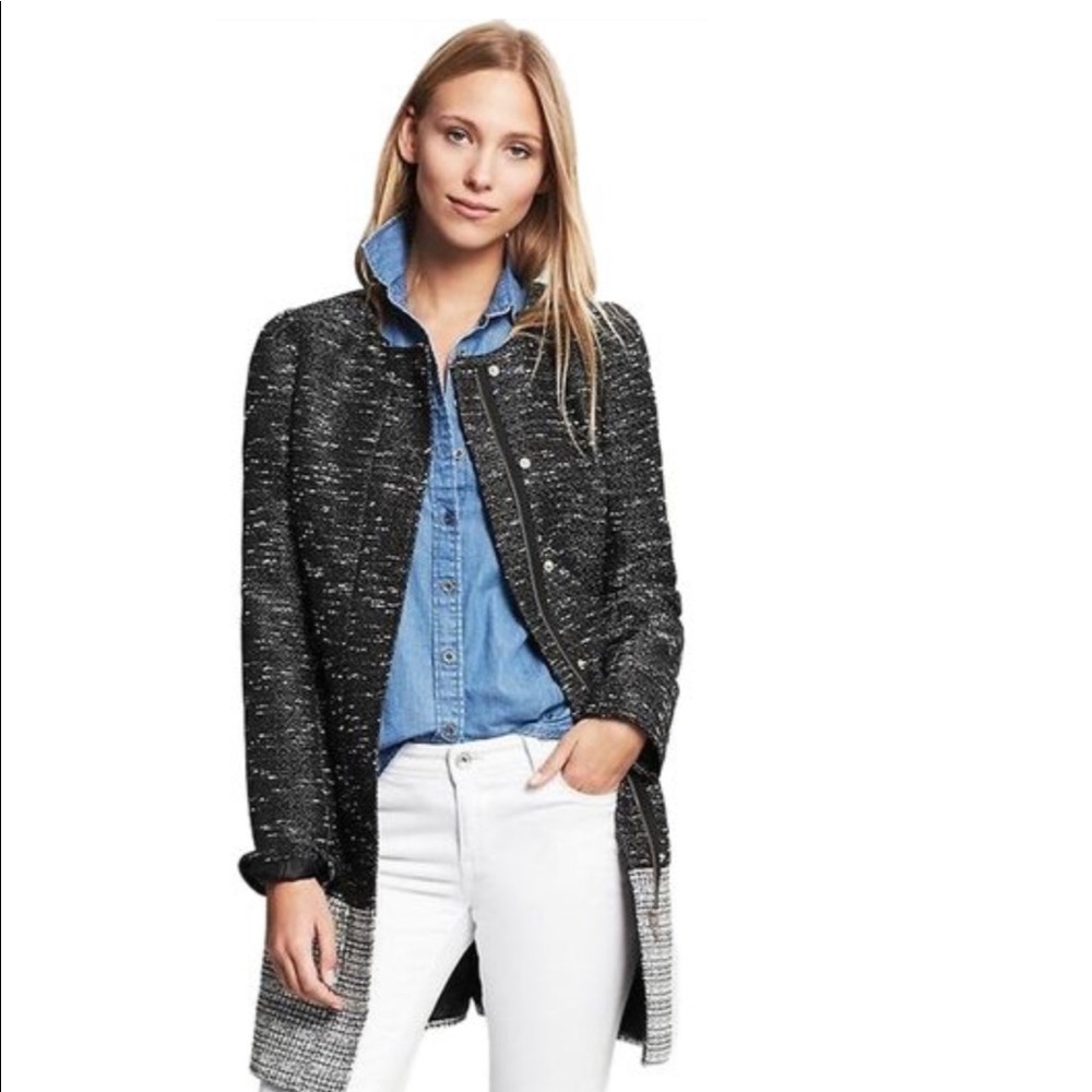 Banana Republic two tone tweed coat jacket - Picture 1 of 8